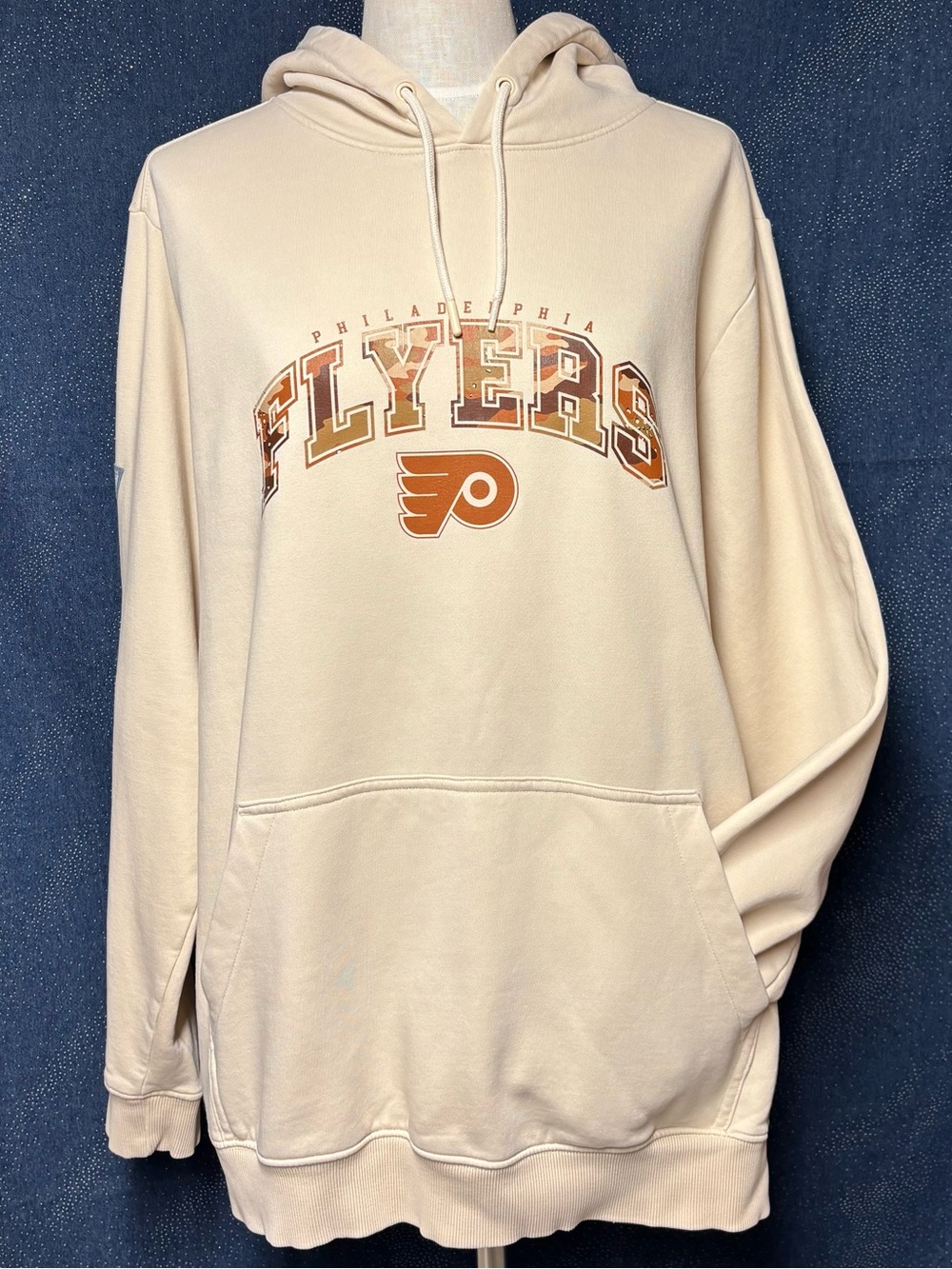 Philadelphia Flyers Cream Camo Print Logo Pullover Hoodie UNISEX